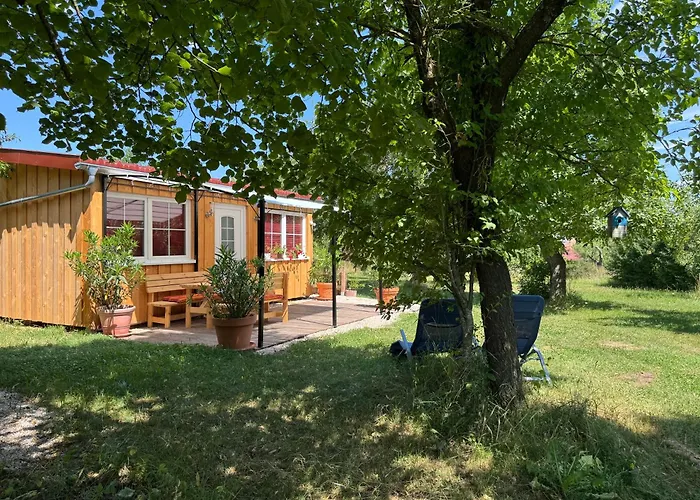 Holzhaus mit Trailer lasse die Seele baumeln
