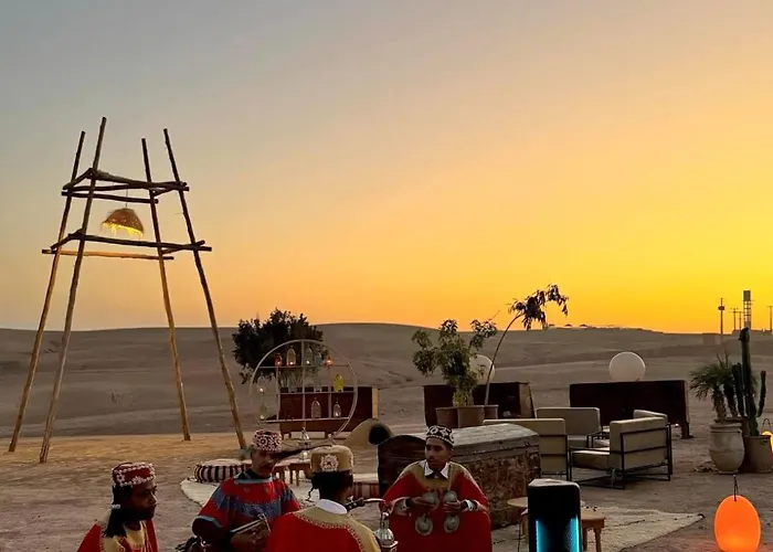 Agafay Private Evening Camel Ride Sunset Dinner Show Private Experience