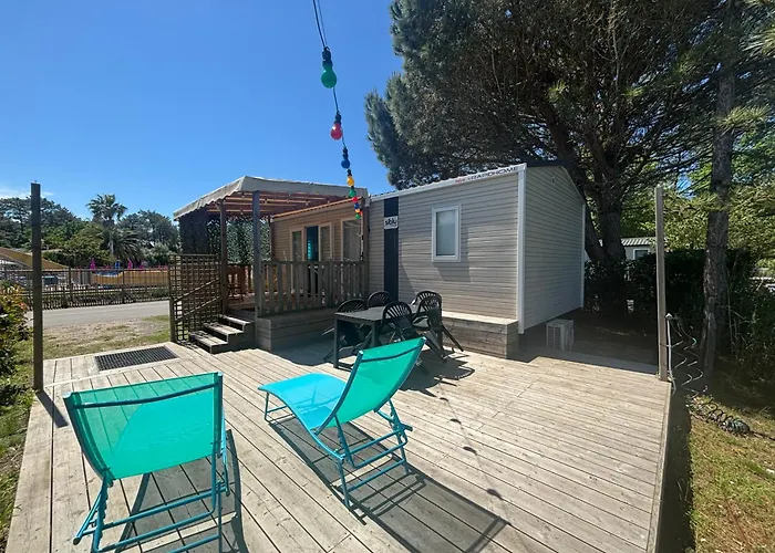 Mobil Home Avec Terrasse - Proche Plages Cap-Ferret - 4-6 Pers Camping 4 Etoiles Les Viviers