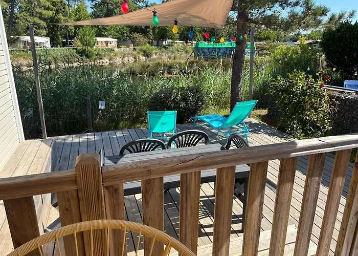 Mobil Home Avec Terrasse - Proche Plages Cap-Ferret - 4-6 Pers Camping 4 Etoiles Les Viviers