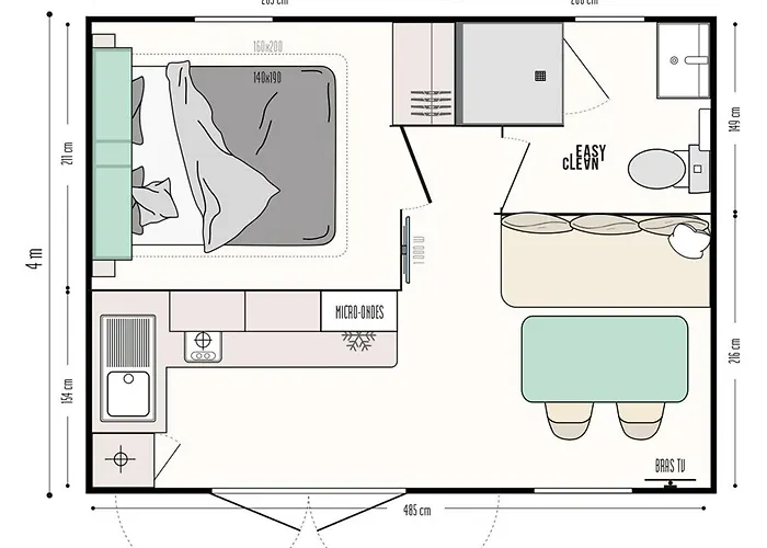 Mobil-home cosy, animaux OK - 2 pers. - API-1-52-2464